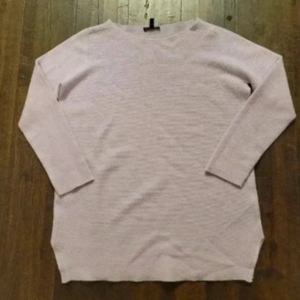 Eileen Fisher 100% Cashmere Ribbed Sweater Light Purple Lavender Pastel Size XS